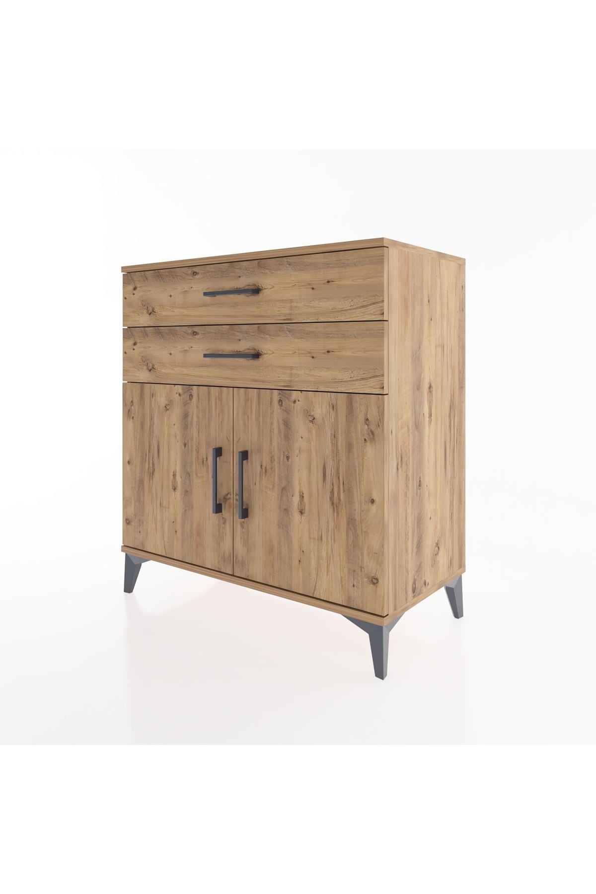 Hyperion Şifonyer 2 Raflı 2 Çekmeceli 2 Kapaklı 88x44x96 Çam-Çam