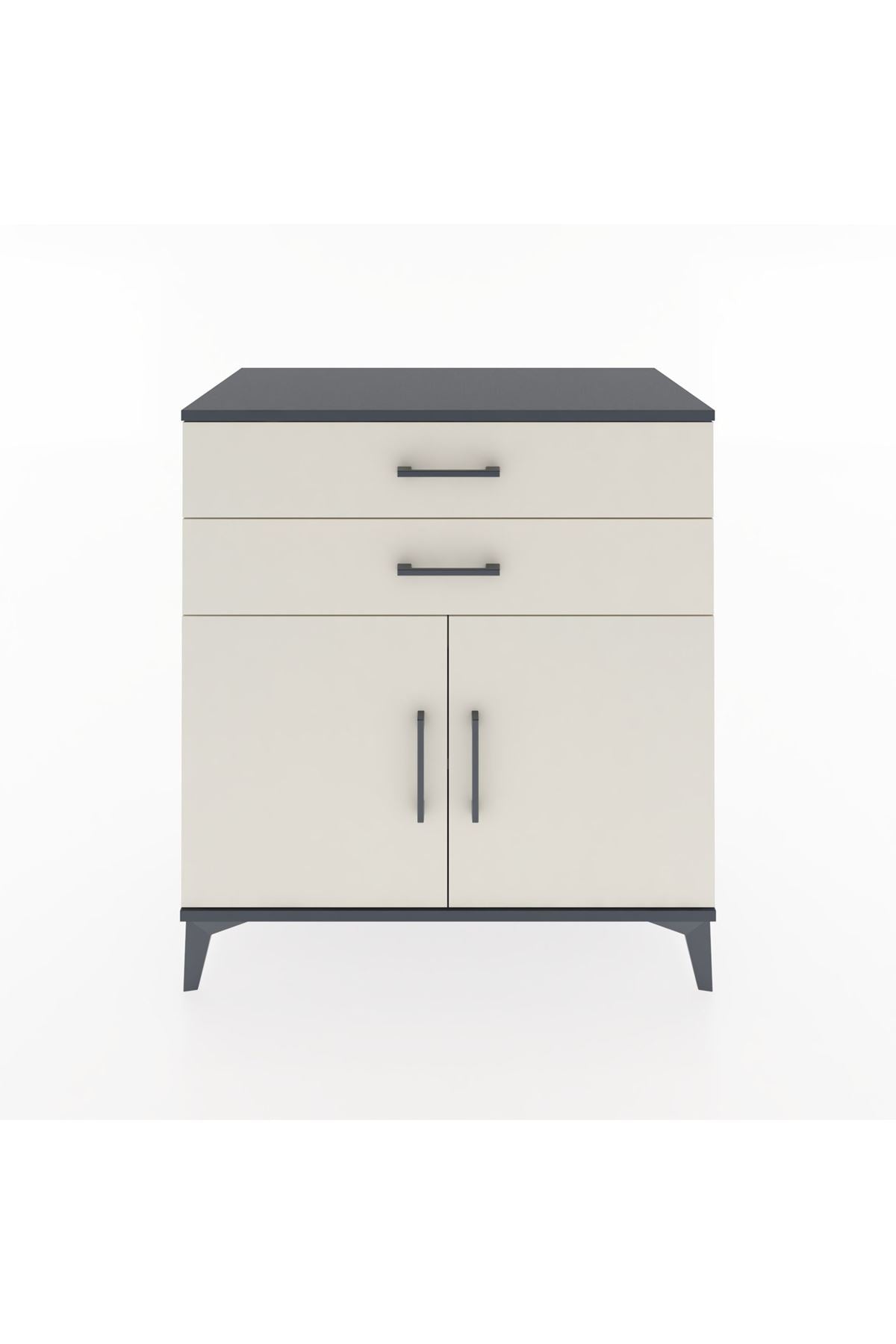 Hyperion Şifonyer Tek Raflı 2 Çekmeceli 2 Kapaklı 88x44x96 Antrasit-Aytaşı