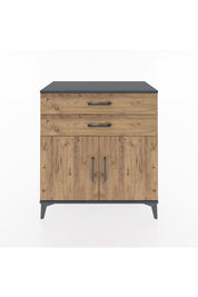 Hyperion Şifonyer Tek Raflı 2 Çekmeceli 2 Kapaklı 88x44x96 Antrasit-Çam