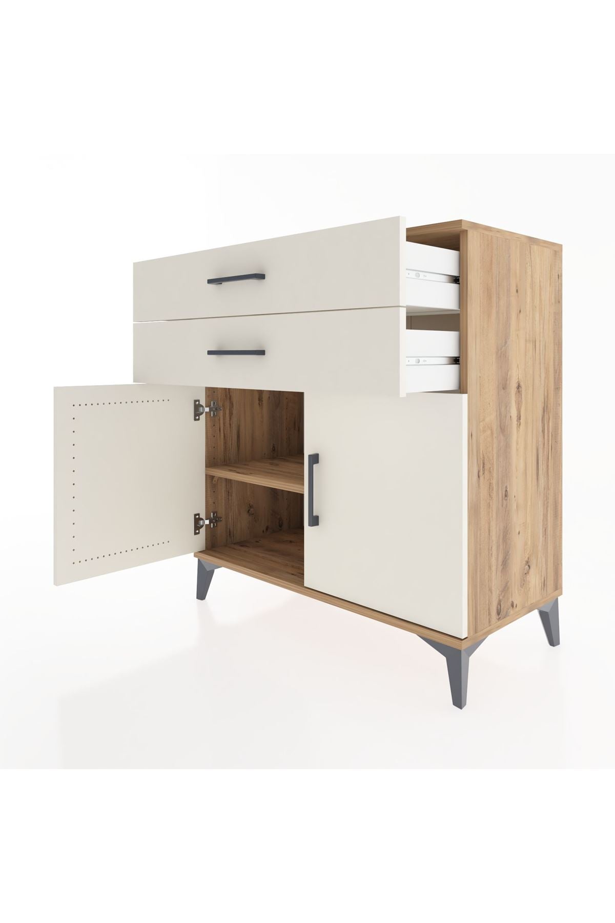 Hyperion Şifonyer Tek Raflı 2 Çekmeceli 2 Kapaklı 88x44x96 Çam-Aytaşı