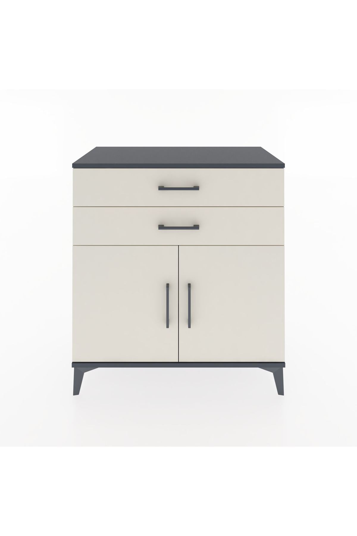 Hyperion Şifonyer 2 Çekmeceli 2 Kapaklı 88x44x96 Antrasit-Aytaşı