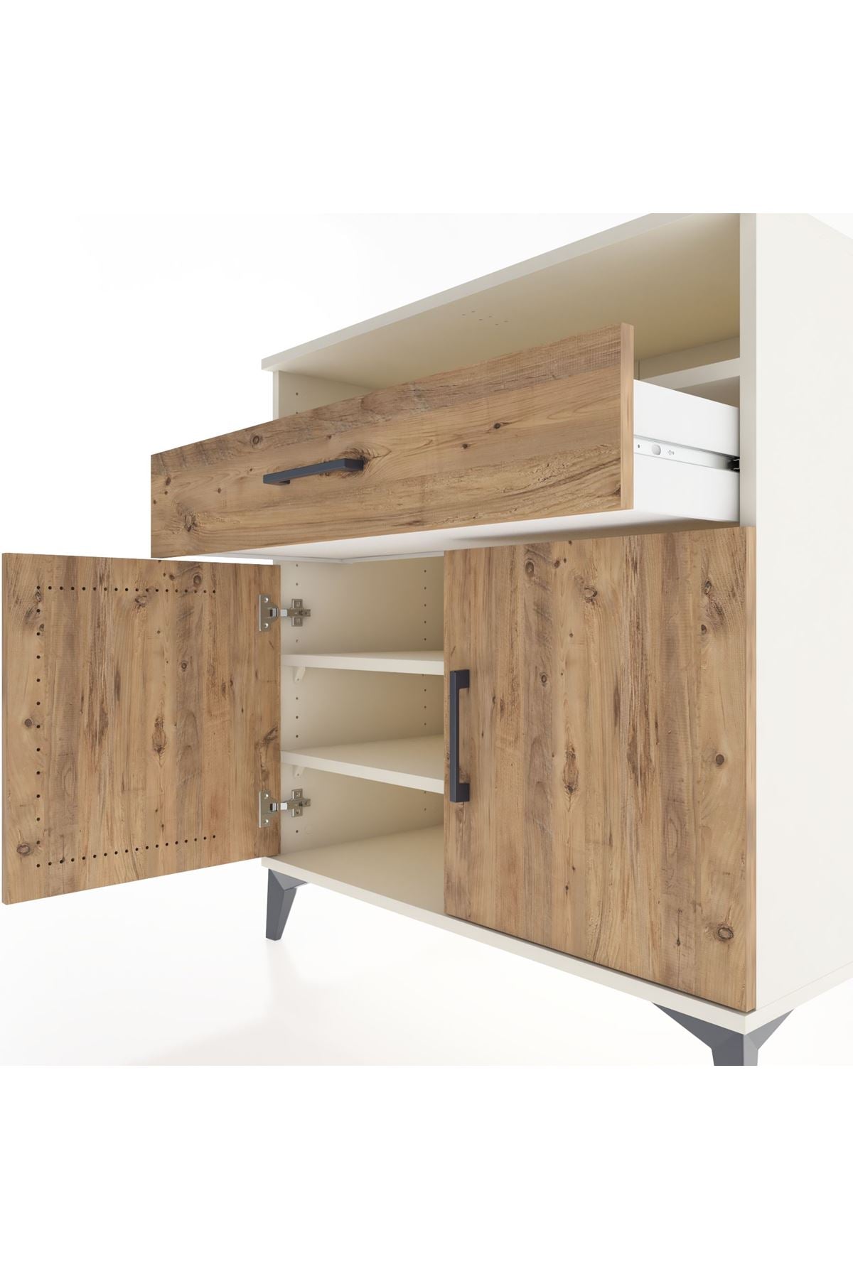 Hyperion Şifonyer 2 Raflı Tek Çekmeceli 2 Kapaklı 88x44x96 Aytaşı-Çam