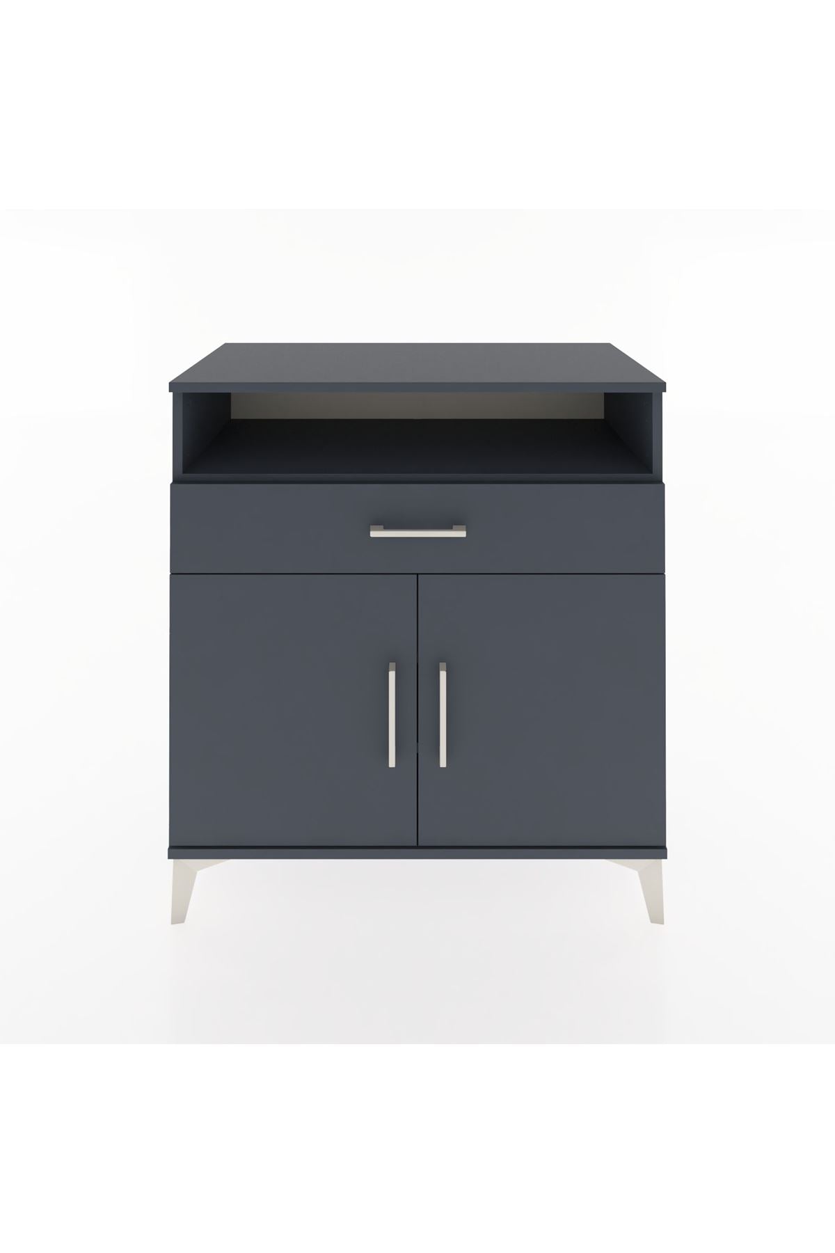 Hyperion Şifonyer 2 Raflı Tek Çekmeceli 2 Kapaklı 88x44x96 Antrasit-Antrasit