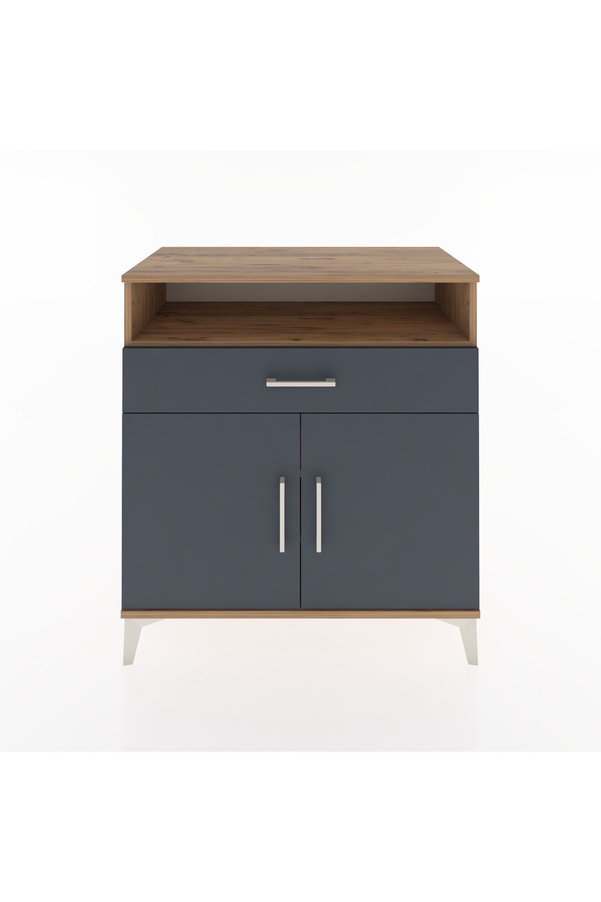 Hyperion Şifonyer 2 Raflı Tek Çekmeceli 2 Kapaklı 88x44x96 Çam-Antrasit