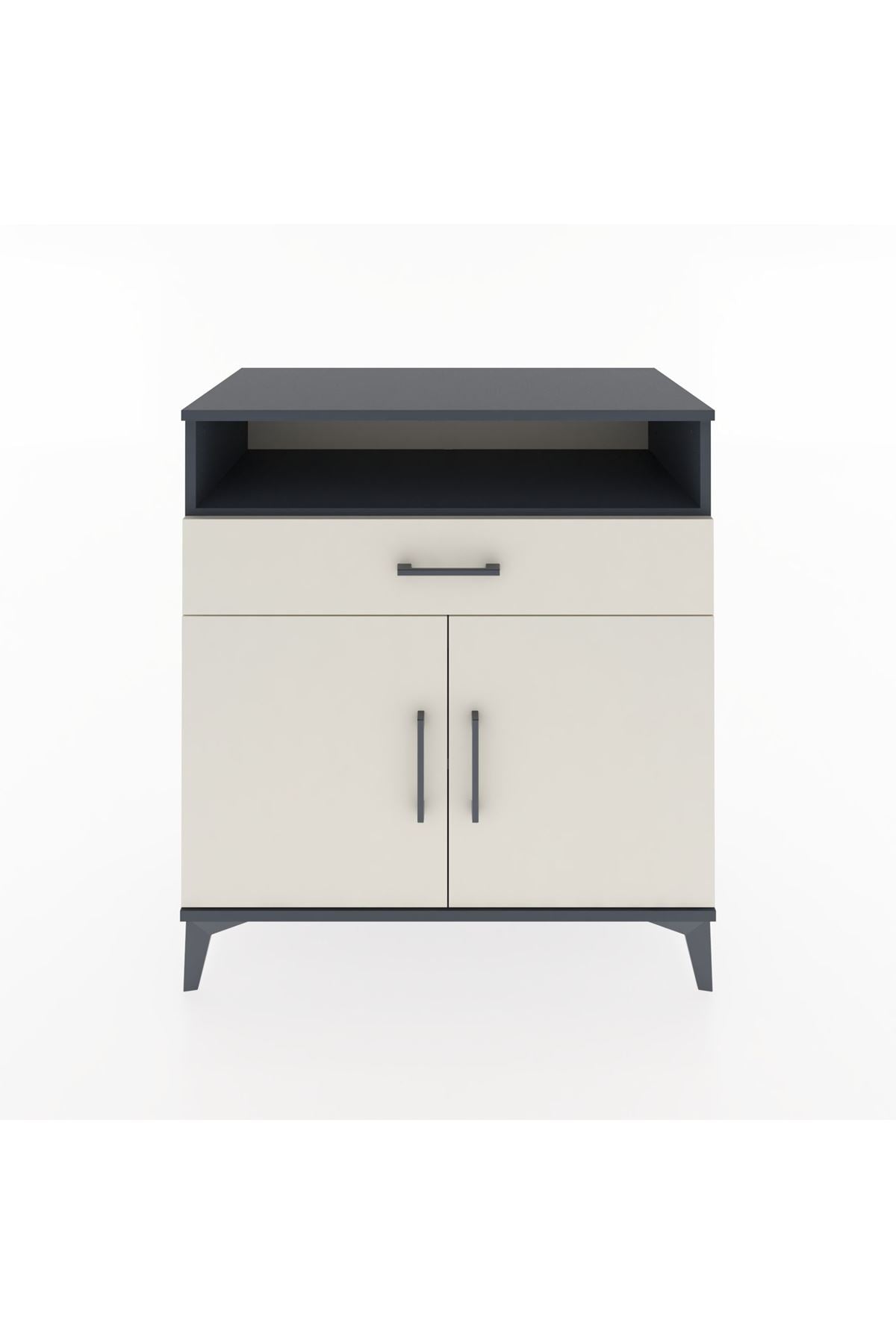 Hyperion Şifonyer Tek Raflı Tek Çekmeceli 2 Kapaklı 88x44x96 Antrasit-Aytaşı