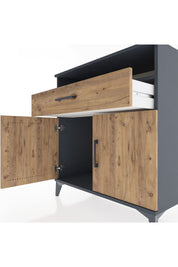 Hyperion Şifonyer Tek Çekmeceli 2 Kapaklı 88x44x96 Antrasit-Çam