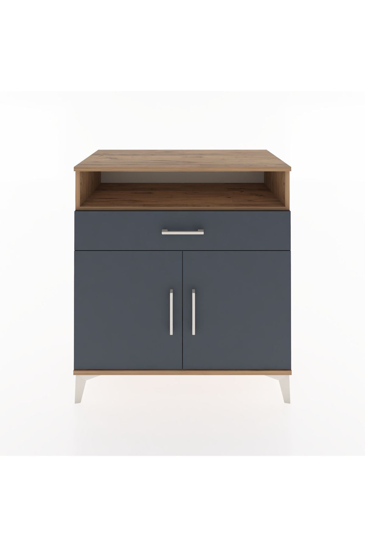 Hyperion Şifonyer Tek Çekmeceli 2 Kapaklı 88x44x96 Çam-Antrasit