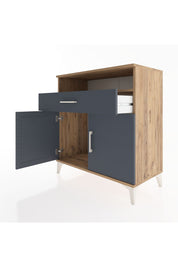 Hyperion Şifonyer Tek Çekmeceli 2 Kapaklı 88x44x96 Çam-Antrasit