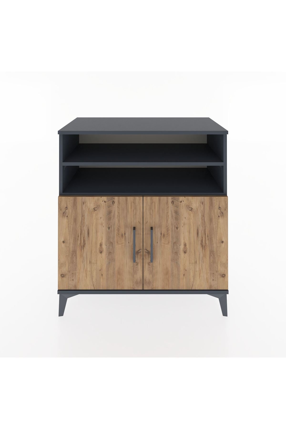 Hyperion Şifonyer 4 Raflı 2 Kapaklı 88x44x96 Antrasit-Çam