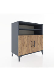 Hyperion Şifonyer 4 Raflı 2 Kapaklı 88x44x96 Antrasit-Çam