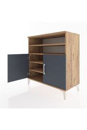 Hyperion Şifonyer 4 Raflı 2 Kapaklı 88x44x96 Çam-Antrasit