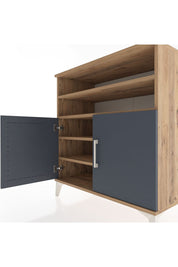 Hyperion Şifonyer 4 Raflı 2 Kapaklı 88x44x96 Çam-Antrasit