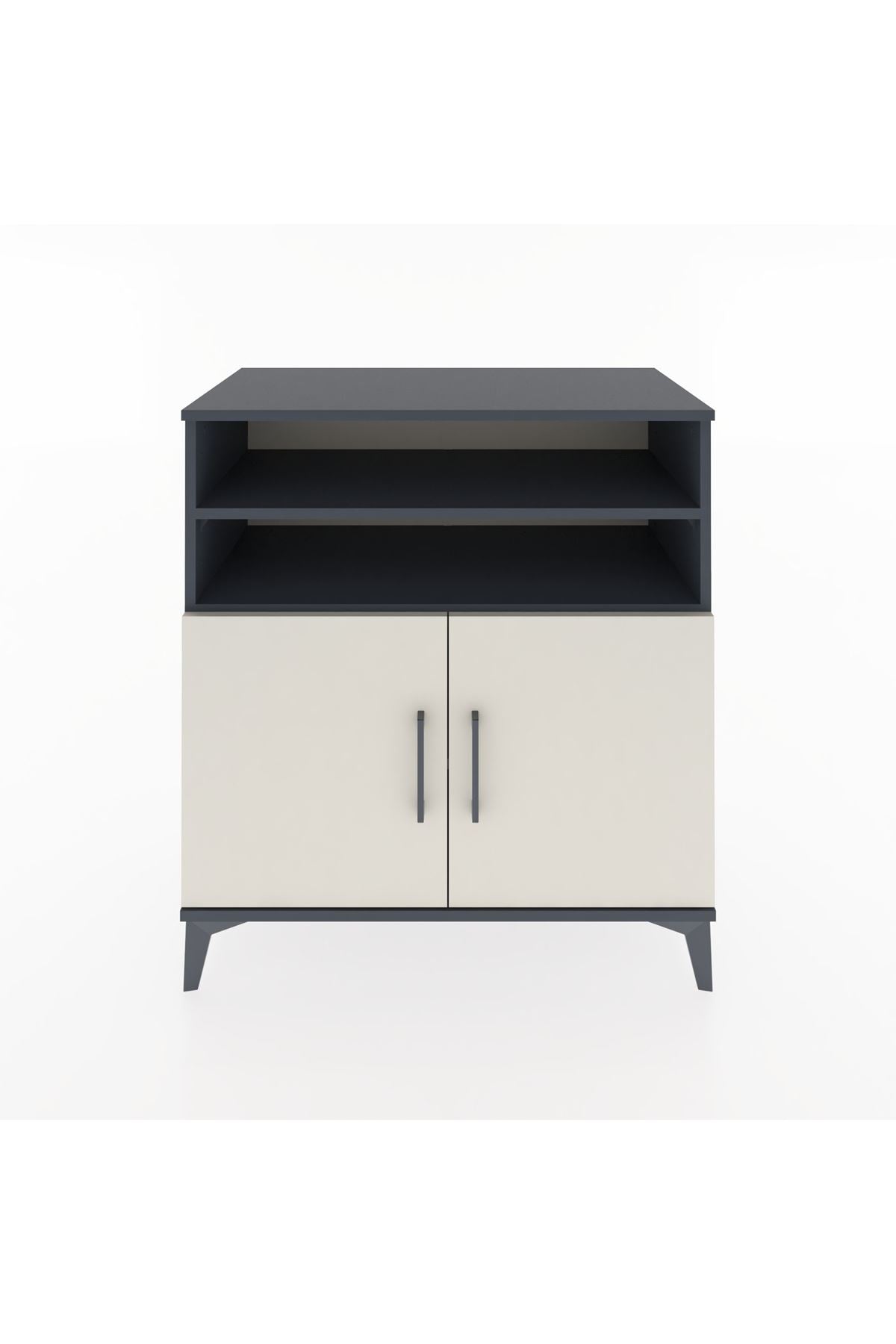 Hyperion Şifonyer 3 Raflı 2 Kapaklı 88x44x96 Antrasit-Aytaşı