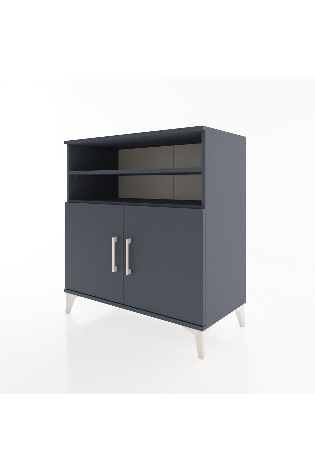 Hyperion Şifonyer 3 Raflı 2 Kapaklı 88x44x96 Antrasit-Antrasit