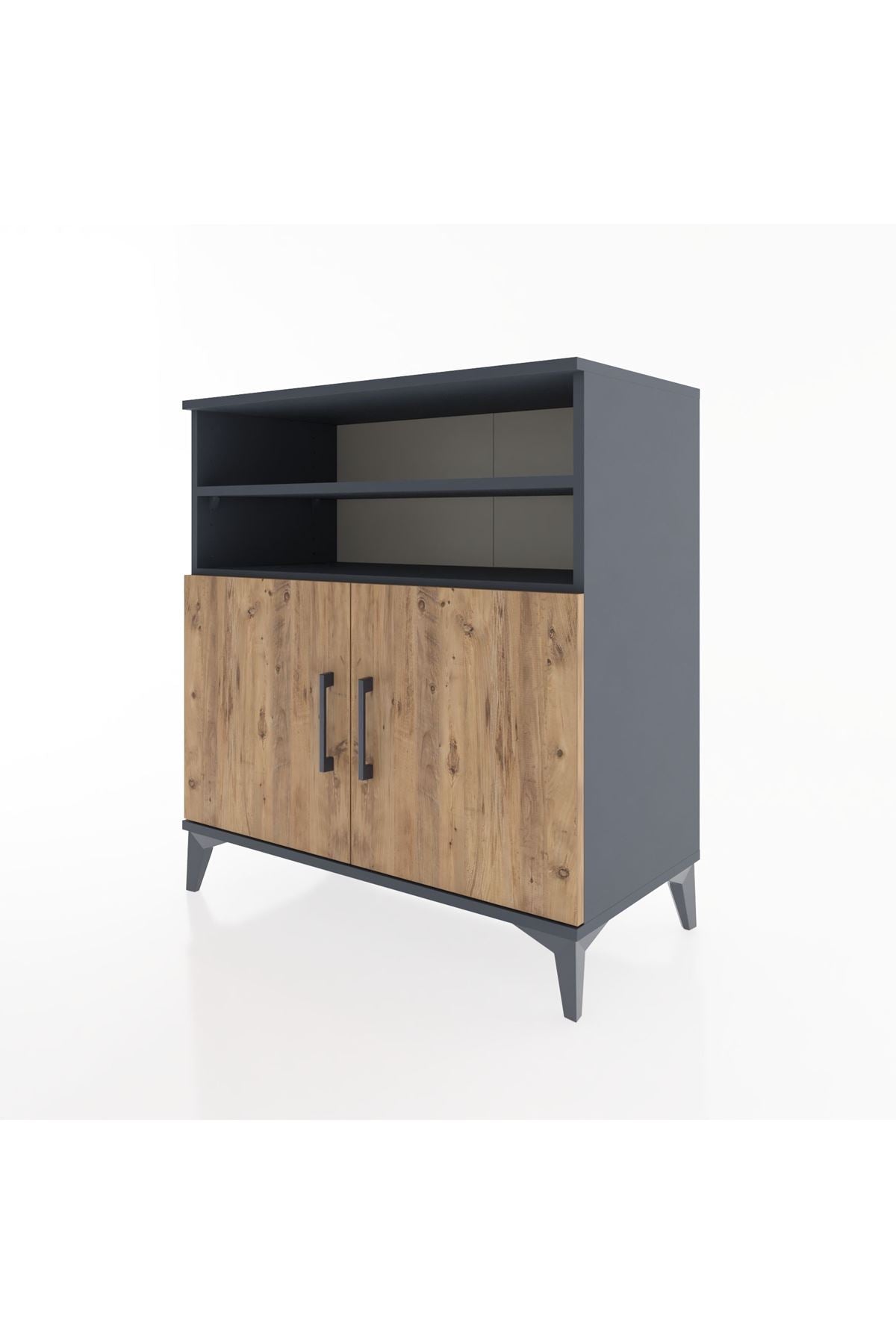 Hyperion Şifonyer 3 Raflı 2 Kapaklı 88x44x96 Antrasit-Çam