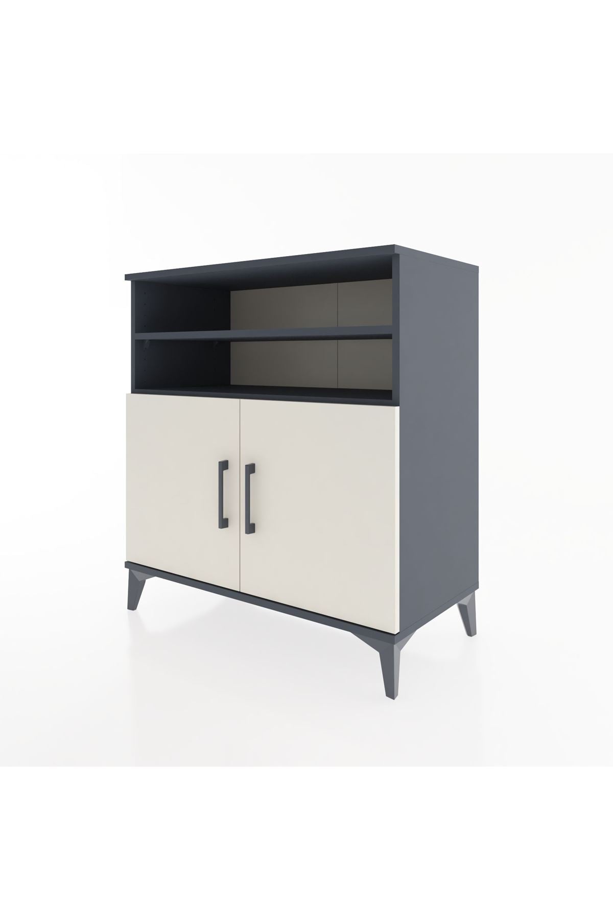 Hyperion Şifonyer 2 Raflı 2 Kapaklı 88x44x96 Antrasit-Aytaşı