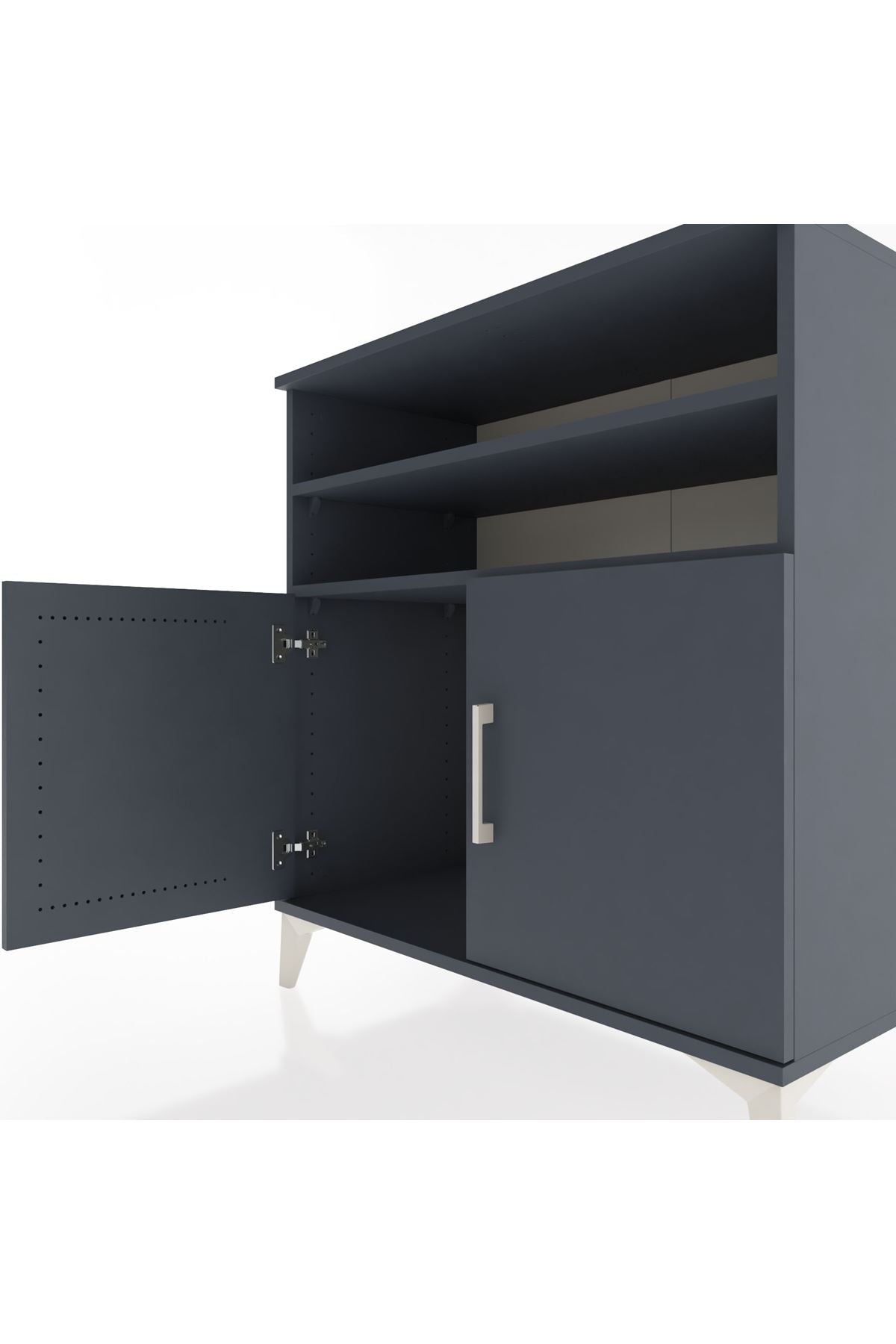 Hyperion Şifonyer 2 Raflı 2 Kapaklı 88x44x96 Antrasit-Antrasit