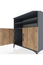 Hyperion Şifonyer 2 Raflı 2 Kapaklı 88x44x96 Antrasit-Çam