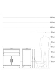 Hyperion Şifonyer 2 Raflı 2 Kapaklı 88x44x96 Çam-Antrasit