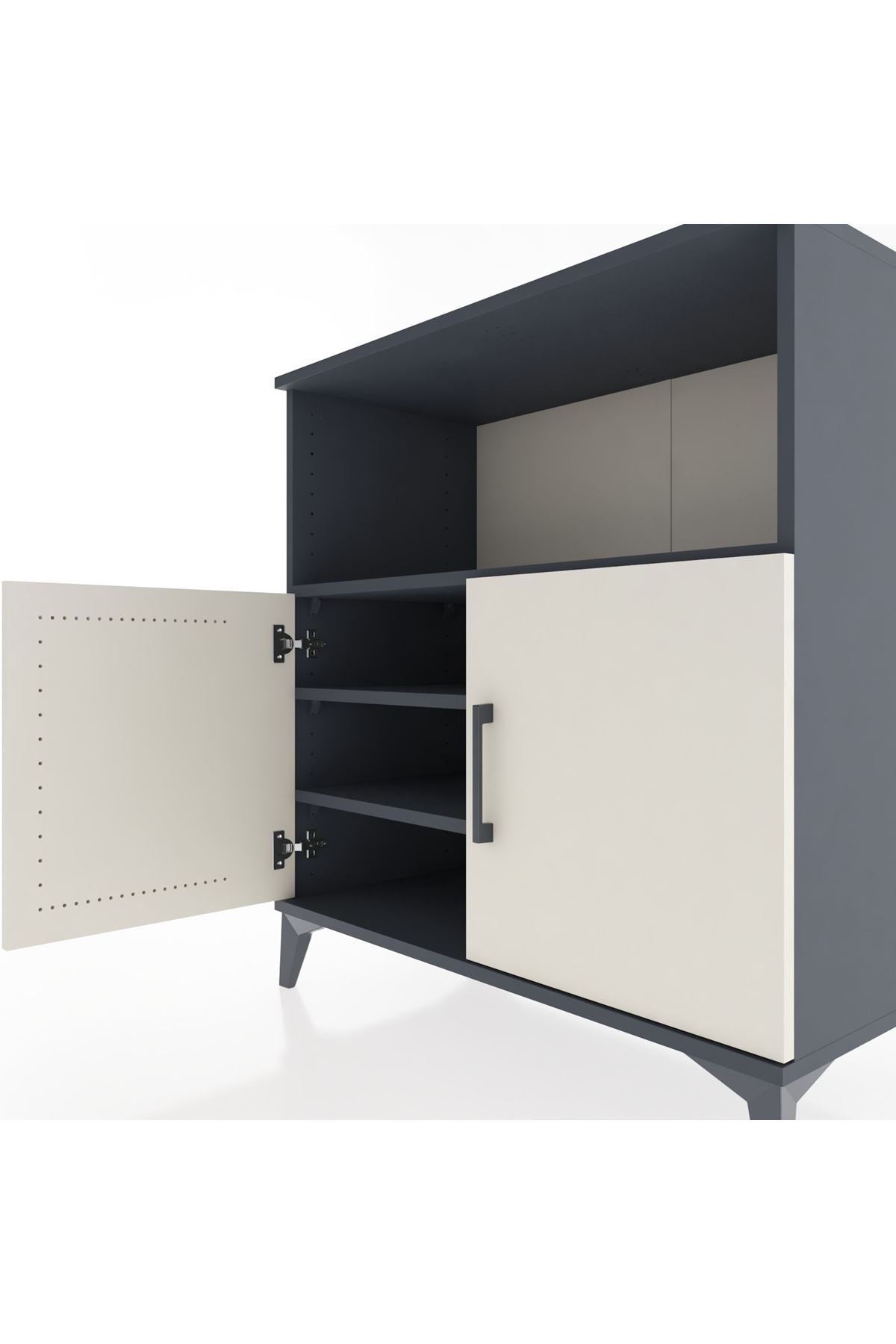 Hyperion Şifonyer 3 Raflı 2 Kapaklı 88x44x96 Antrasit-Aytaşı