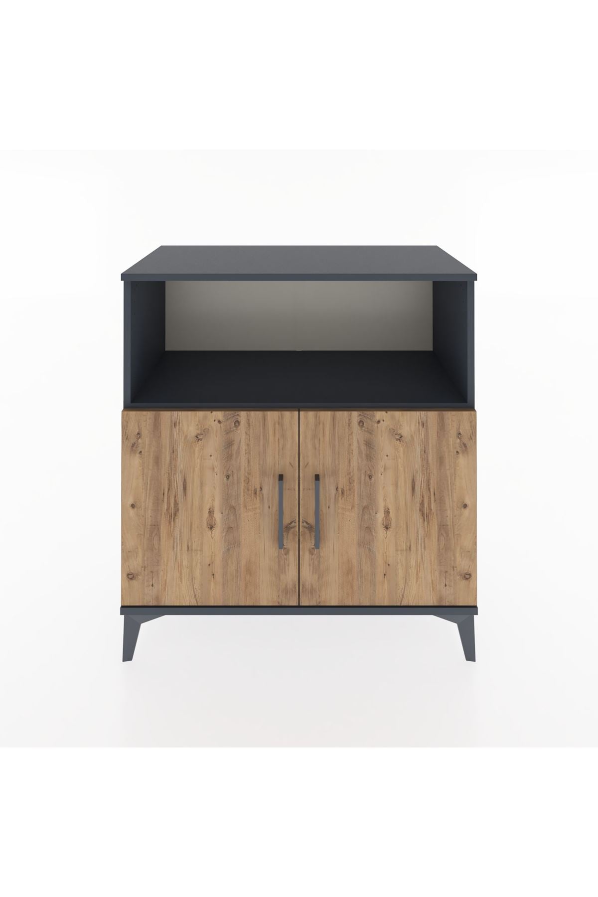 Hyperion Şifonyer 3 Raflı 2 Kapaklı 88x44x96 Antrasit-Çam