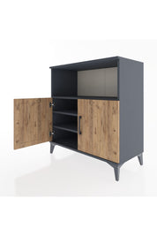 Hyperion Şifonyer 3 Raflı 2 Kapaklı 88x44x96 Antrasit-Çam