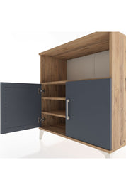 Hyperion Şifonyer 3 Raflı 2 Kapaklı 88x44x96 Çam-Antrasit