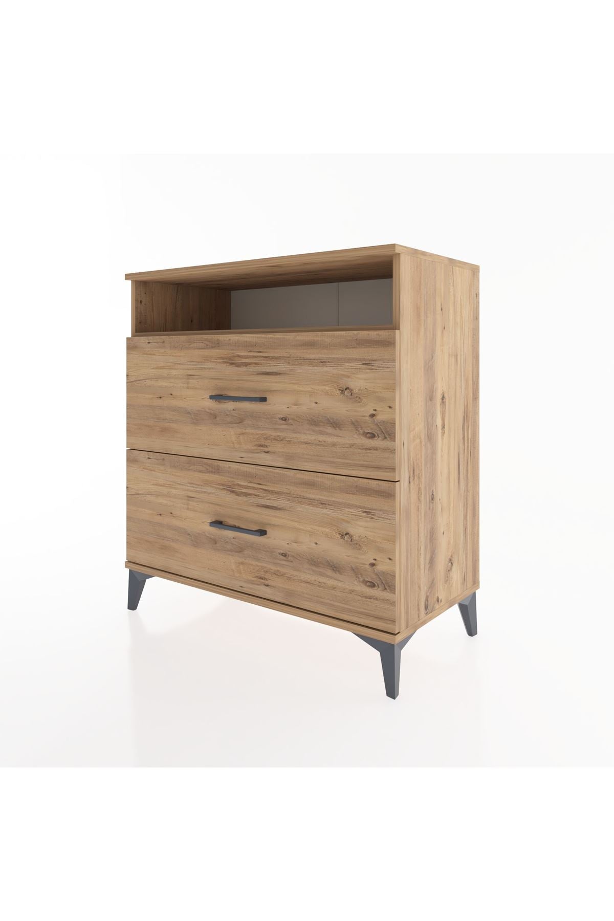 Hyperion Şifonyer Tek Raflı 2 Çekmeceli 88x44x96 Çam-Çam