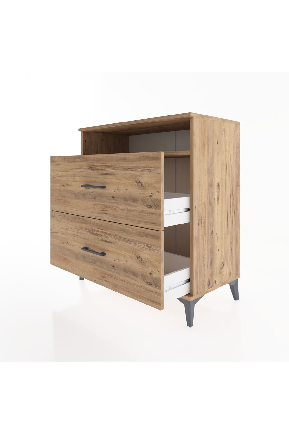 Hyperion Şifonyer Tek Raflı 2 Çekmeceli 88x44x96 Çam-Çam