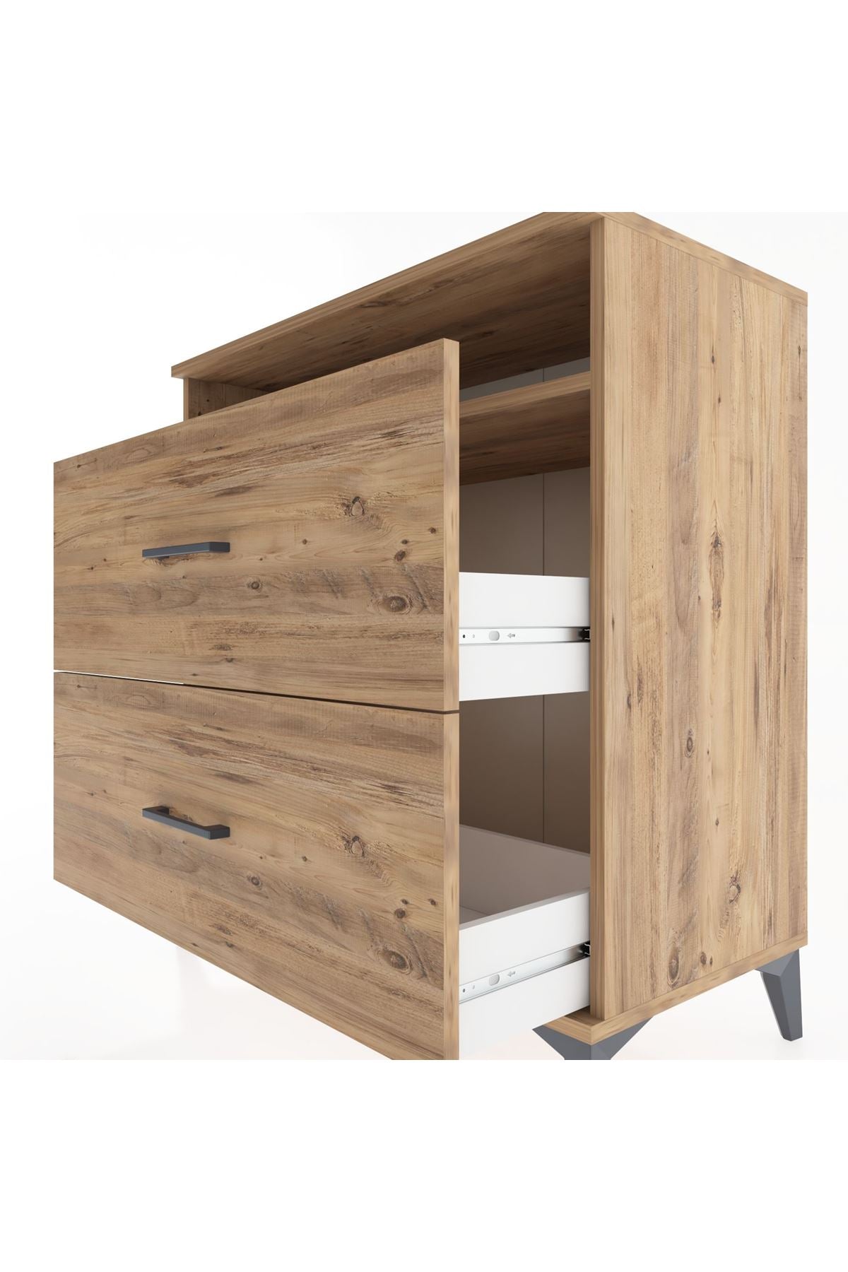 Hyperion Şifonyer Tek Raflı 2 Çekmeceli 88x44x96 Çam-Çam