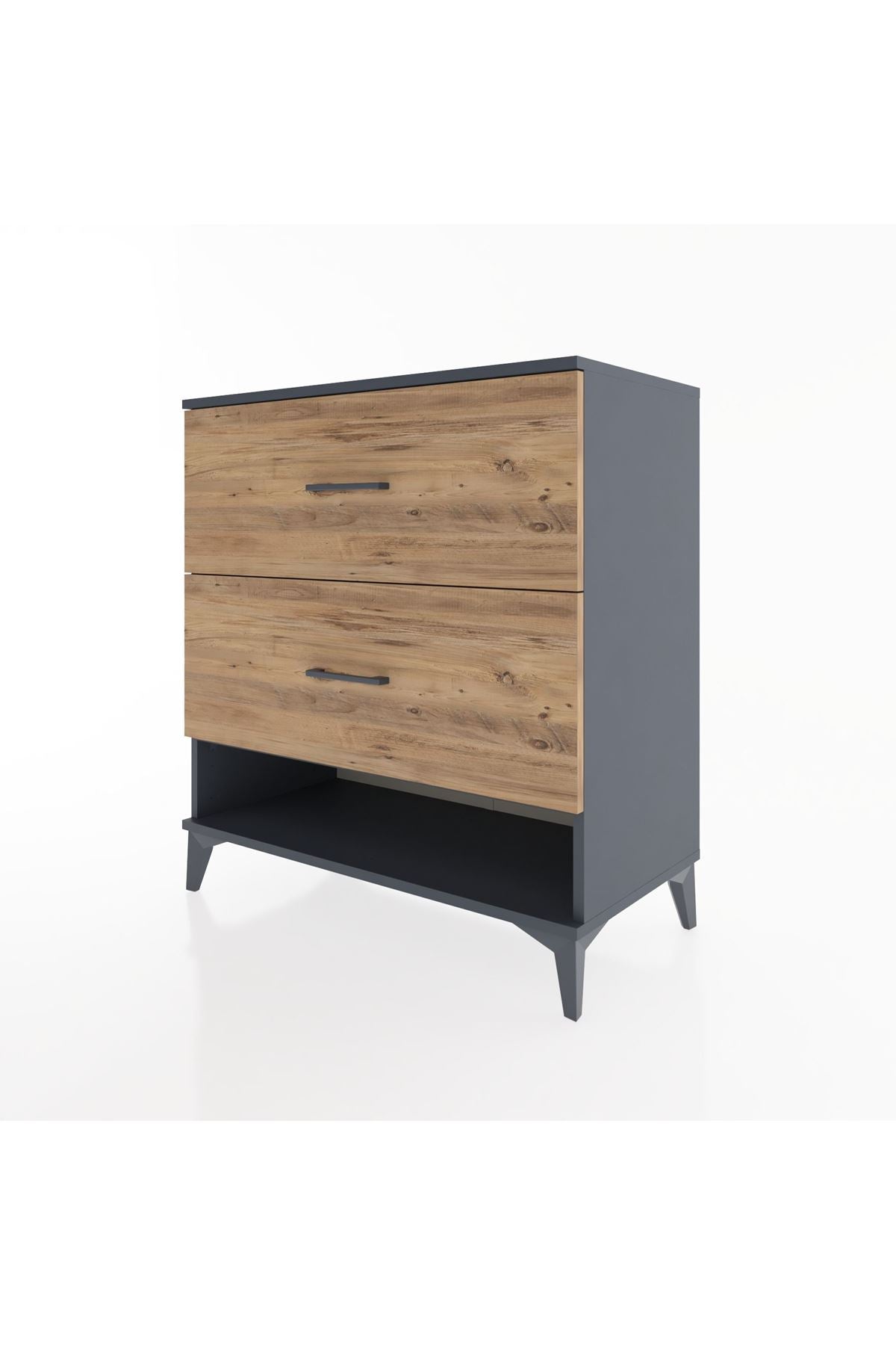 Hyperion Şifonyer 2 Çekmeceli 88x44x96 Antrasit-Çam