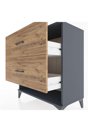 Hyperion Şifonyer 2 Çekmeceli 88x44x96 Antrasit-Çam