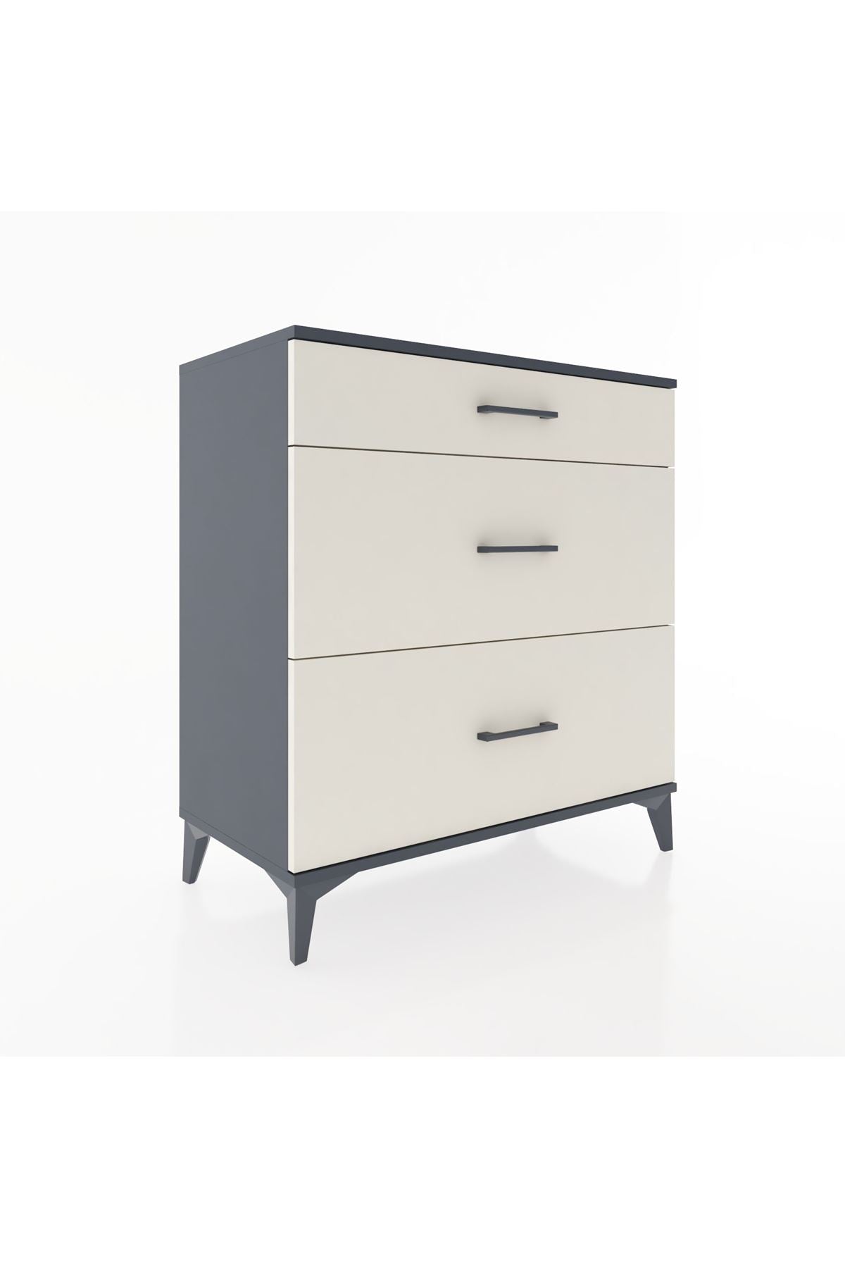 Hyperion Şifonyer 3 Çekmeceli 88x44x96 Antrasit-Aytaşı