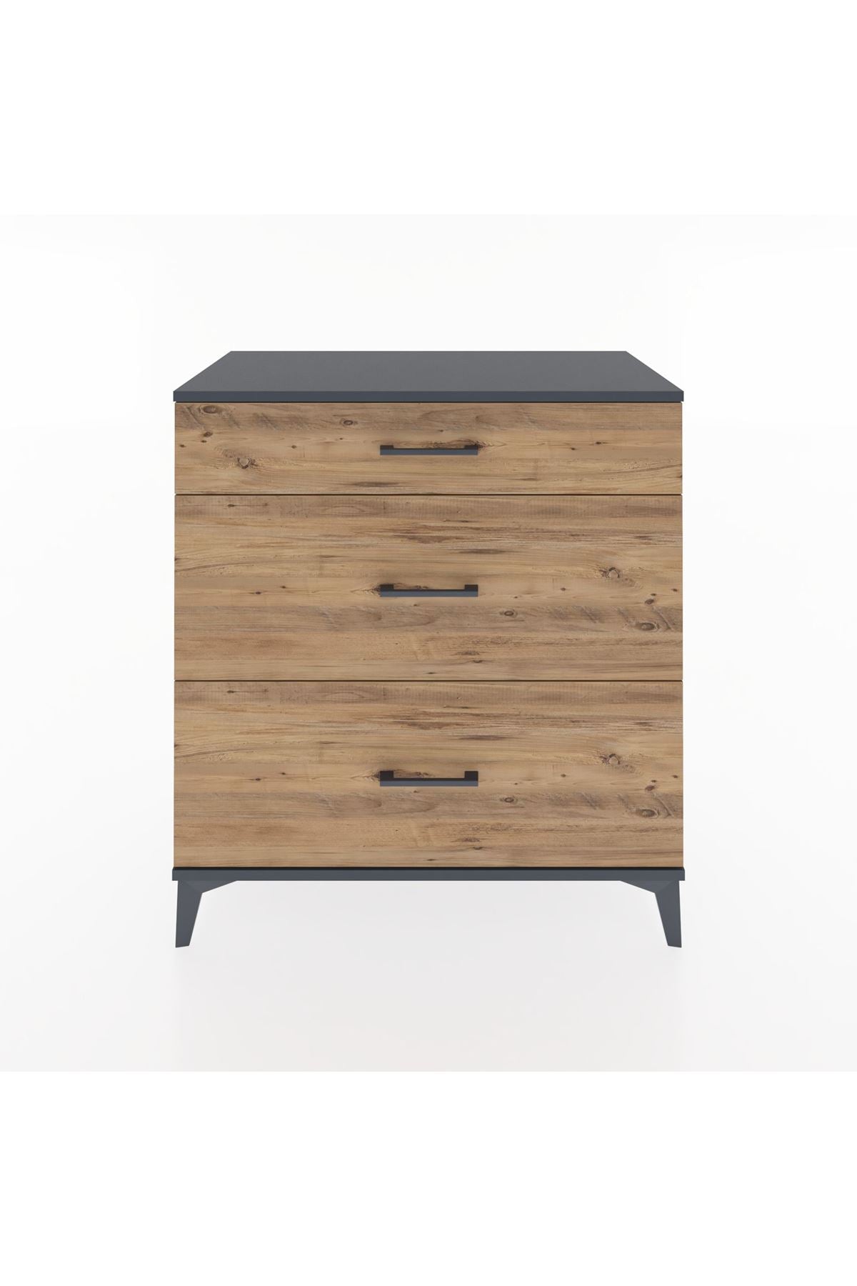 Hyperion Şifonyer 3 Çekmeceli 88x44x96 Antrasit-Çam