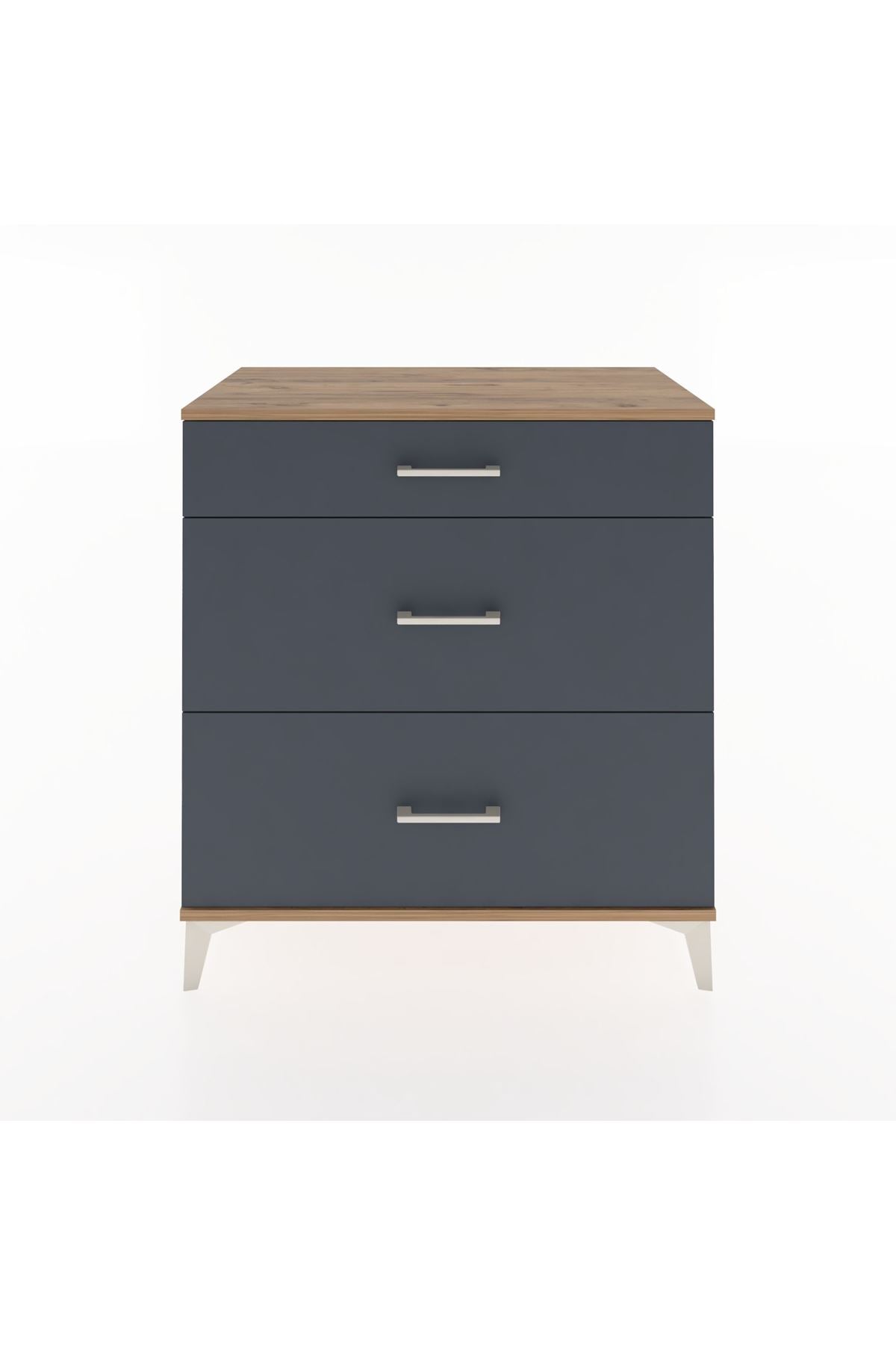 Hyperion Şifonyer 3 Çekmeceli 88x44x96 Çam-Antrasit