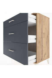 Hyperion Şifonyer 3 Çekmeceli 88x44x96 Çam-Antrasit