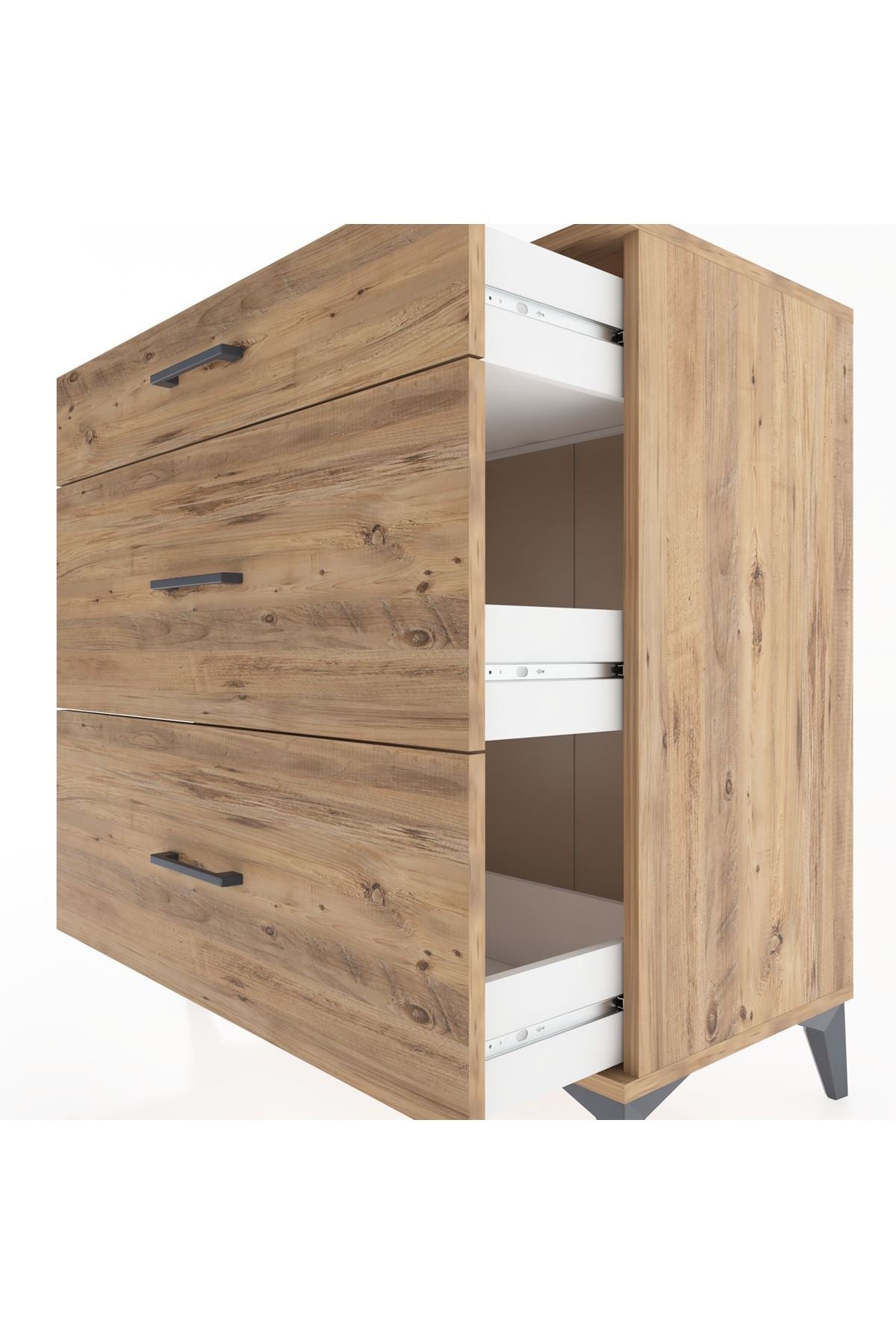 Hyperion Şifonyer 3 Çekmeceli 88x44x96 Çam-Çam