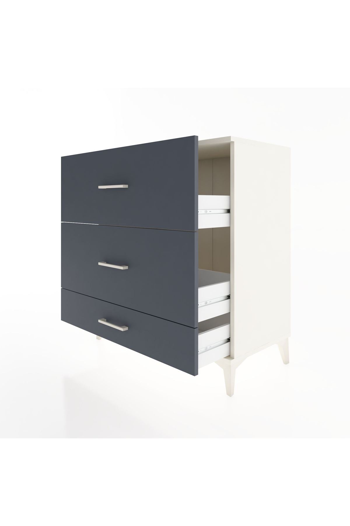 Hyperion Şifonyer 3 Çekmeceli 88x44x96 Aytaşı-Antrasit