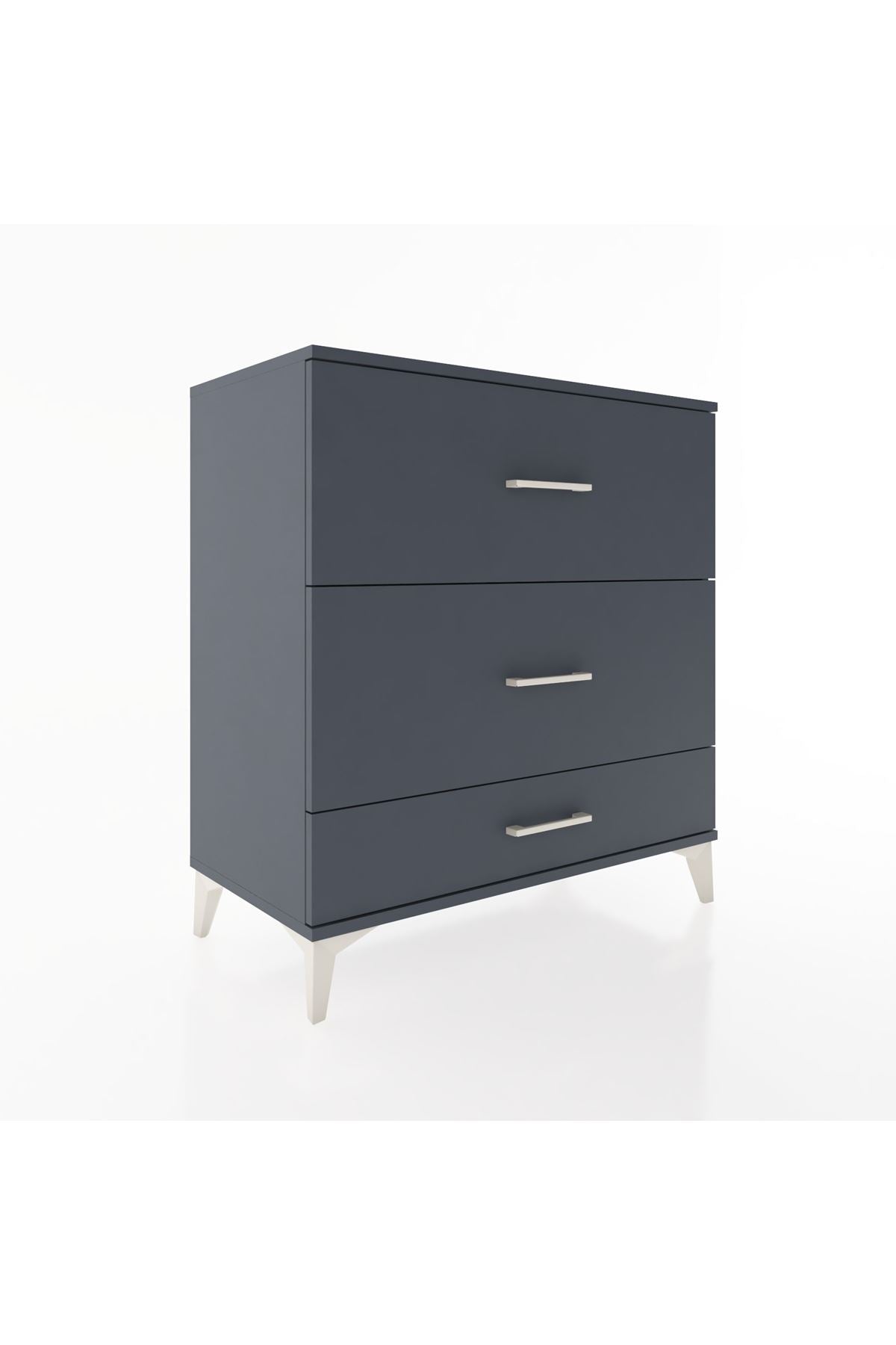 Hyperion Şifonyer 3 Çekmeceli 88x44x96 Antrasit-Antrasit