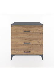 Hyperion Şifonyer 3 Çekmeceli 88x44x96 Antrasit-Çam