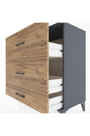 Hyperion Şifonyer 3 Çekmeceli 88x44x96 Antrasit-Çam