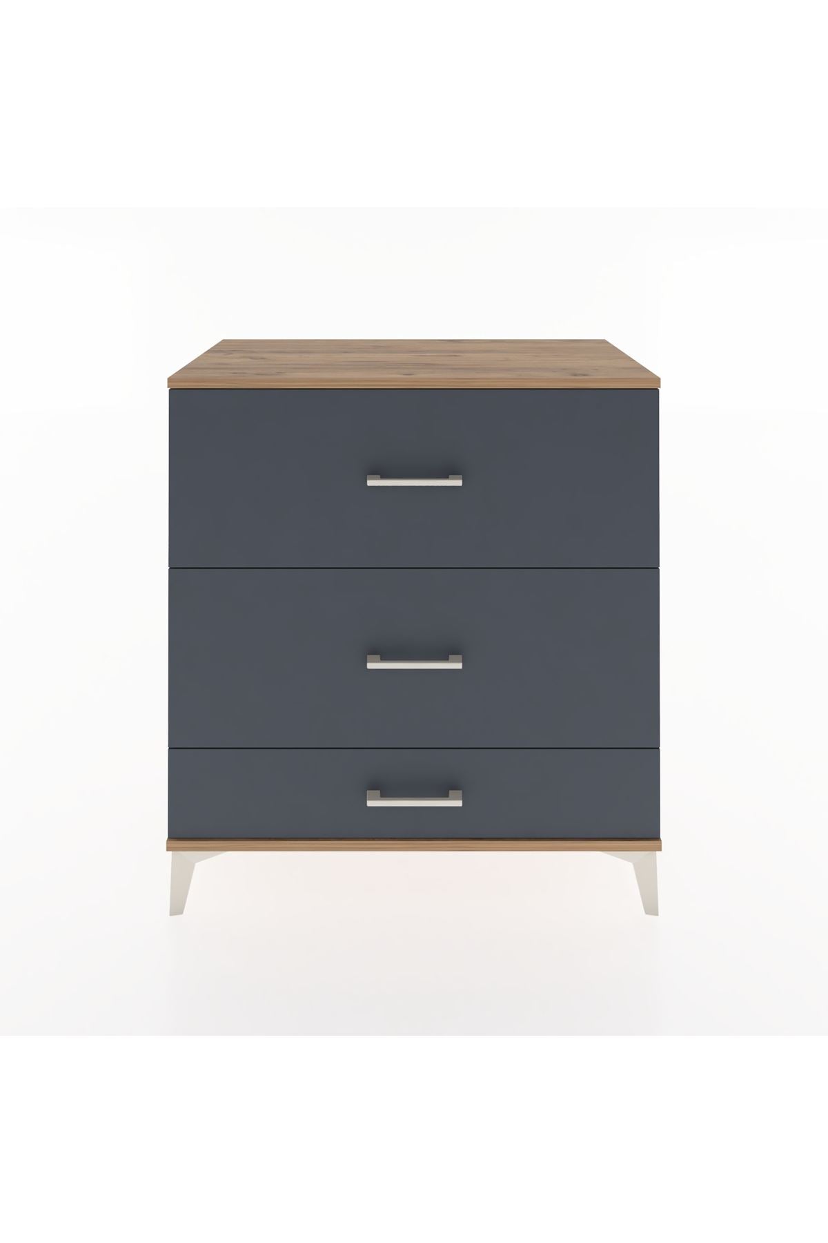 Hyperion Şifonyer 3 Çekmeceli 88x44x96 Çam-Antrasit