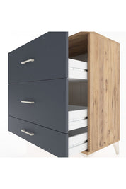 Hyperion Şifonyer 3 Çekmeceli 88x44x96 Çam-Antrasit