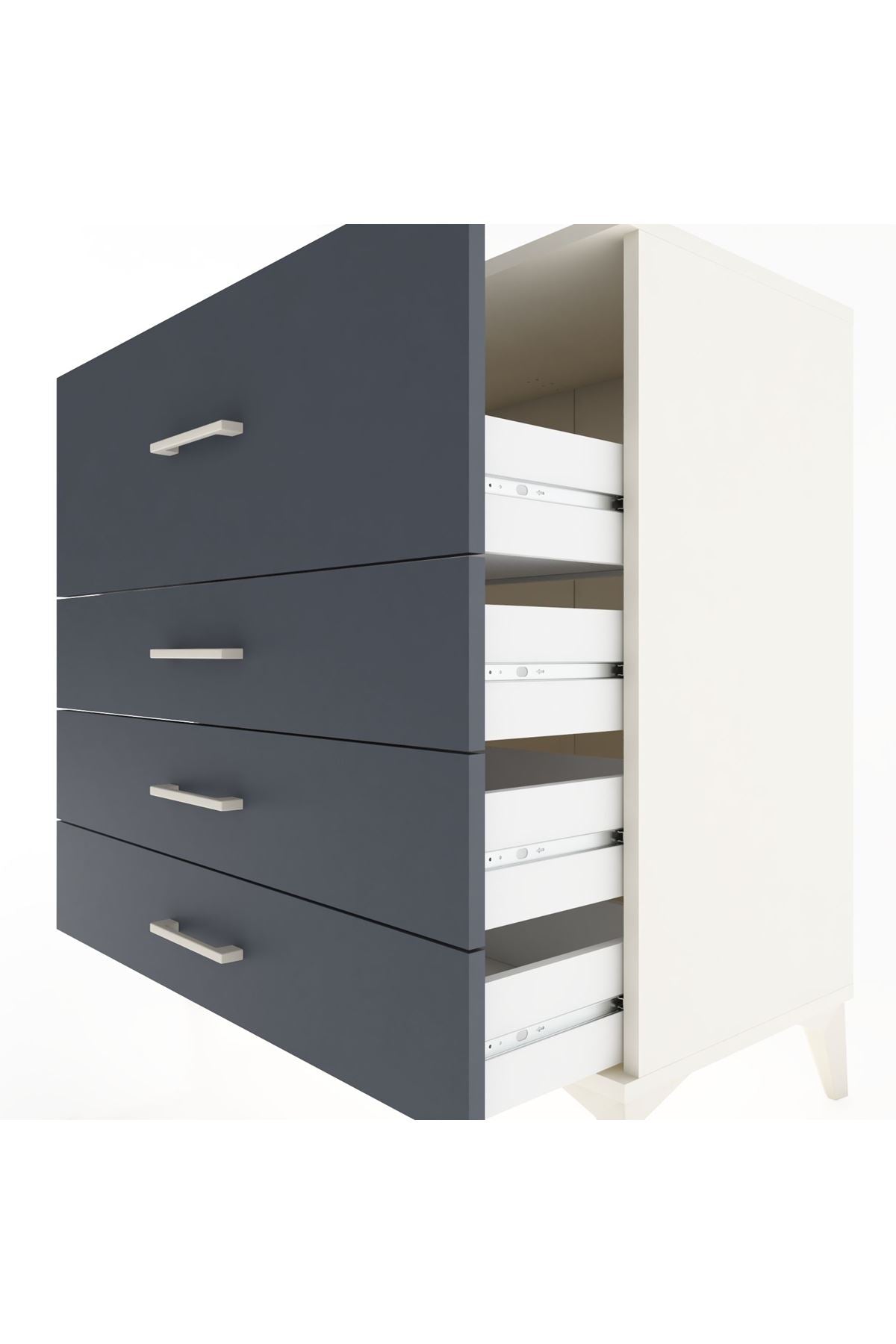 Hyperion Şifonyer 4 Çekmeceli 88x44x96 Aytaşı-Antrasit