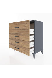 Hyperion Şifonyer 4 Çekmeceli 88x44x96 Antrasit-Çam