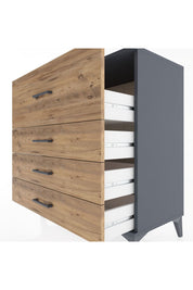 Hyperion Şifonyer 4 Çekmeceli 88x44x96 Antrasit-Çam