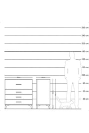 Hyperion Şifonyer 4 Çekmeceli 88x44x96 Antrasit-Çam