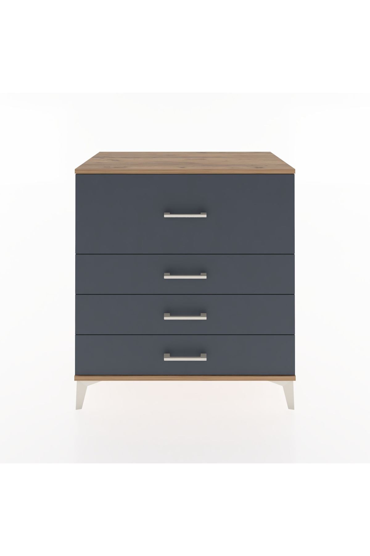 Hyperion Şifonyer 4 Çekmeceli 88x44x96 Çam-Antrasit