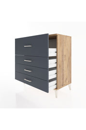 Hyperion Şifonyer 4 Çekmeceli 88x44x96 Çam-Antrasit