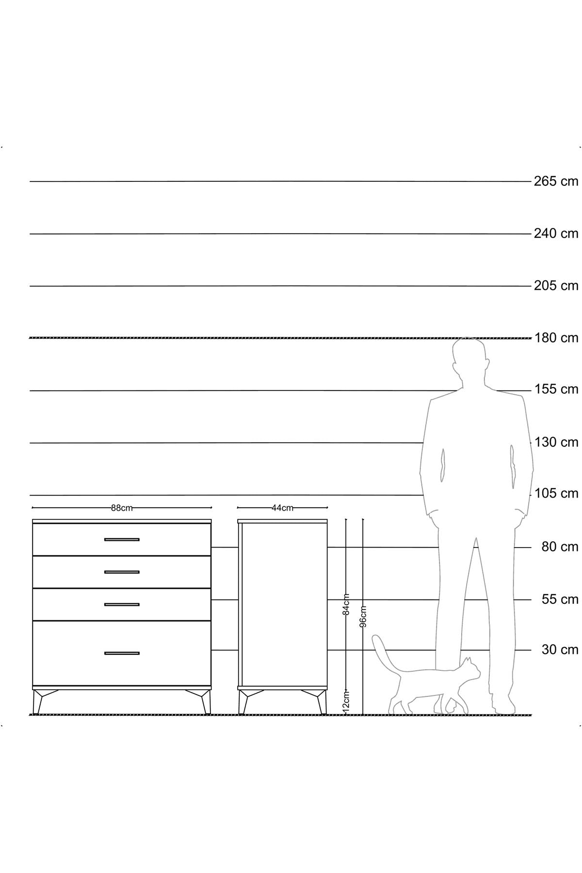 Hyperion Şifonyer 4 Çekmeceli 88x44x96 Aytaşı-Aytaşı